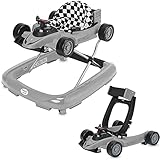 ib style® LITTLE SPEEDSTER | 2 in 1 | Gehfrei | Lauflernwagen | mit Soundeffekten | EN 1273:2020 | GRAU