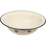 IBILI Schüssel Sena 32 cm aus emailliertem Stahl, weiß/blau, 32 x 32 x 7