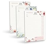FRUITPRINTS - 3er Set Blöcke To-Do-Liste - Blumen - DIN A5-3 Blöcke je 50 Blatt - beidseitig bedruck