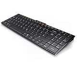 CSL - Wireless 2,4Ghz Tastatur Keyboard im Slim Design - QWERTZ deutsches Tastaturlayout - LED Anzeige - Plug and Play - 100 Tasten - kompatibel mit Windows 10 Linux Mac OS X Raspberry Pi - für PC Notebook