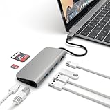 USB-C Multiport Adapter Space Grey 4K HDMI, USB-C Pass-Through-Ladefunktion, Gigabit Ethernet, SD/MicroSD-Kartenleser, USB 3.0 - Kompatibel mit 2016/2017/2018 MacBook