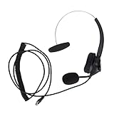 HAOX Kabelgebundener Kopfhörer, Kundenservice-Headset einstellbar mit Mikrofon für Festnetz(VH530-RJ9 (Einohr))