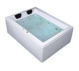 Whirlpool Badewanne Rechteck - Sylt Premium 2 Personen Made in Germany Whirlwanne Indoor NEU (190x140x66 cm)