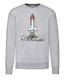 Druckerlebnis24 Pullover - Rakete Raumfahrt Astronaut Weltall - Sweatshirt Unisex für Kinder - Junge und M