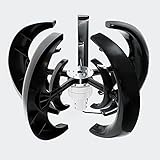 Wiltec Windkraftanlage 12V, 500W mit 5 Blättern schwarz, vertikaler Windgenerator für Garten & H