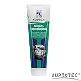 AUPROTEC Normfest Auspuff-Reparaturpaste 150g XXL Dichtpaste 600°C hitzebeständig, asbestfrei, schnelltrocknend zum Abdichten von Löchern und Rissen in Abgasanlag