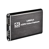 Teksome HDMI Capture Card 4K USB 3.0 Game Recorder 1080p 60fps Loop Out Capture Card für PS4 für Mac etc, Zuverlässige tragbare Aufnahmekarte für die Videoaufzeichnung von Live-Übertragung