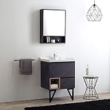 Modernes Badezimmer-Möbel, 61 cm, Industrie-Grau, Spiegelschrank | V
