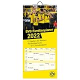 Borussia Dortmund Familienplaner 2022 - BVB - Bundesliga - Wandkalender mit Monatskalendarium, 5 Spalten, Schulferien und 4 Stundenplänen - 21 x 45