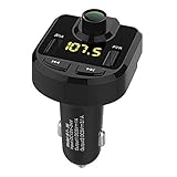 Alecony Bluetooth FM Transmitter, Auto Radio Transmitter Freisprecheinrichtung KFZ Audio Adapter MP3 Player, Auto Ladegerät mit Dual USB Port LED Anzeige, Unterstützt U Disk & TF