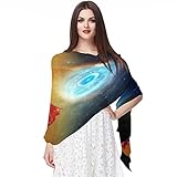 Großes Seidengefühlstück für Damen, Puzzle, Fleck, Schal, große Schals für Kopftuch und Hals, 180 cm x 73 cm für Urlaub, Photoshop Fotomontage Cosmos 5, 42