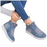 CYGGA Damen Western Cowboystiefel, Kurze Knöchelstiefel Fransen, Lässige Atmungsaktive Runde Zeh Retro Retro rutschfeste klobige Ferse Winter Stiefeletten Schlupfstiefel Snow Ankle B