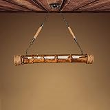 ZHDWOALG Bauernhaus Kronleuchter Retro Loft Industrie Restaurant Kronleuchter Bar Esszimmer Korridore Shop Pub Cafe Pendelleuchte Vintage Bambus Kunst Hängelampen LED Edison M