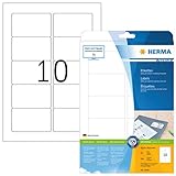 HERMA 5028 Universal Etiketten DIN A4 (83,8 x 50,8 mm, 25 Blatt, Papier, matt) selbstklebend, bedruckbar, permanent haftende Adressaufkleber, 250 Klebeetiketten, weiß