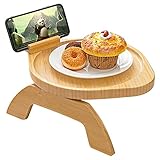 Botiniv Sofa-Armablage - Couchtisch Arm Clip Tablett für breite Couchen | Sofaablage mit um 360 Grad drehbarem Telefonhalter für Getränke, Snacks, Fernbedienung