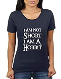 I Am Not Short I Am A Hobbit - Damen T-Shirt von KaterLikoli, Gr. L, French Navy