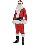 ZZLBUF Halloween-Kostüm für Weihnachten, Cosplay, Kostüm, Partyoutfit mit Weihnachtsmann/Frosch/Knochen-Skelett/Catsuit, 3# Weihnachtsmann-Outfit (mit Stiefeln), XXL