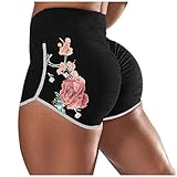 TIMEMEAN Yoga Hosen Damen Casual Elastische Taille Boho Druck Taschen Locker Lange Pumphose S