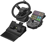 Logitech G Saitek Farm Sim Controller, Farming Simulator Bundle bestehend aus Lenkrad, Steuerkonsole, Gas- und Bremspedal, 900° Lenkbereich, 38+ Tasten, USB-Anschluss, PC/Mac - schw