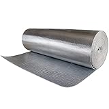 Stasy Isolierfolie Doppelte Alu-Luftpolsterfolie Wärmehaltung Isolierung Dämmmaterial Für Wärmedämmung, Dachdämmung, Fassadendämmung Bodendämmung(Size:1x2m (39 in X 6.5 Ft))