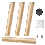 4 Stück Holz Ersatz Möbelfüße Sofafüße Möbelfüsse Tischbeine Möbelbeine Holz Konisch Gummi Holz Möbel Beine für Schrank Bett Füße Sofa Bett Schrank Couch Stuhl tischbeine (30CM,Slanted foot)
