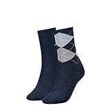 Tommy Hilfiger Damen Socken, 2er Pack, Blau (jeans 356), 39/42