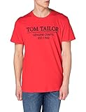 TOM TAILOR Herren 1021229 Basic Logo T-Shirt, 15220-Powerful Red, M