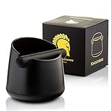 Barista Legends® Abklopfbehälter für Siebträger mattschwarz - Knock Box für Kaffeesatz mit spezieller geräuschabsorbierender Schlagstange - Abschlagbehälter für dein Barista Zubehö