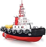 DIY Wasserspray Feuerwehrboot Off-Road 2.4G Fernbedienung Boot Aufladen RC Yacht Drahtloses RC-Schiff Hochgeschwindigkeits-RC-Schiff Feuerrettungsboot Sommer Outdoor Wasserspielzeug Kindergeschenk