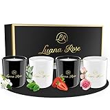 Luana Rose Duftkerzen Geschenkset - 100% Soja Wachs Kerzen - [4er Set] Aroma Kerzen im Glas - Natürliche Sojawachs Duftkerzen (Rose, Pear Lily, Eucalyptus & Erdbeere)