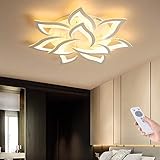 Blume Kreative Deckenlampe LED Deckenleuchte Innen Decken Beleuchtung Für Schlafzimmer Wohnzimmer Mit Fernbedienung Küche Esszimmer Weiß Acryl Lampenschirm Dekorative Dimmable Lampe,10