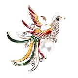 YAZILIND Retro Mulitcolor Vogel Brosche Strass Delicate Alloy Rhinoceros Phoenix Tier Broschen für Frauen Männer Anzug Kleid Prom Party Phoenix