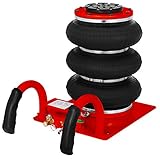 NOVE 3T Pneumatischer Wagenheber, 145Psi Luftkissen-Wagenheber, 3 Ringe Air Jack 3 Ringe Druckluft Drehbaren Hebebühne PKW, Luftkissen-Wagenheber 3 Sack
