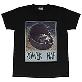 Popgear Herren Star Wars Mandalorian The Child Power Nap Men's Black T-Shirt, Schwarz, L