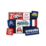 Nostalgic-Art Retro Kühlschrank-Magnete Citroen – 2CV – Geschenk-Idee für Auto Zubehör Fans, Magnetset für Magnettafel, Vintage-Design, 9 Stück