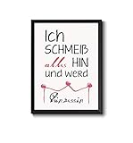 wohnstil Bild Poster Prinzessinen-Spruch DIN A3 Print Ich schmeiß Alles hin und werd. Teenager-Zimmer Jug