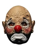 Garstiger Clown Maske des Grauens aus Latex - Erwachsenen Grusel Clown Kostüm Halbmaske - ideal für Halloween, Karneval, Motto- & Grusel-Party