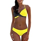 CixNy Bikini-Set Damen Badeanzug mädchen Bikini 2021 Neu Fashion Einfarbig Gepolsterter Push-Up BH Versammeln Bademode Beachw