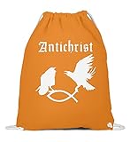 Antichrist - Raben greifen Christenfisch - Baumwoll Gymsac -37cm-46cm-Orang