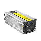 HXFYJ Reiner Sinus-Wechselrichter 2000W/3000W/4000W/5000W/6000W DC 12V/24V zu 230V 240V Auto-Wechselrichter mit LCD-Display, 2AC-Ausgänge, 1 USB-Anschluss für Wohnmobile, Camping, Haushalt,5000W 12V