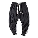 Huntrly Herren Freizeithose Einfache Einfarbig Kordelzug Elastische Taille Leichte Bequeme Sporthose Mode Allgleiche Freizeithose L