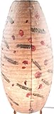 GURU SHOP Corona Lokta Papier Tischlampe/Tischleuchte Flower, Lokta-Papier, Höhe: 60 cm, Bunte, Exotische Tischlamp