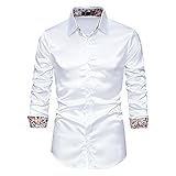 WAQD Herren Hemd Langarm Regular Fit Basic Freizeithemd Herrenhemden Business Hemden Für Männer Herren Muscle Fit Hemden Faltenfreies Langarm Lässiges Hemd Button-Down Kragen Casual Sty