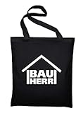Styletex23 Bauherr Jutebeutel Baumwolltasche, schw