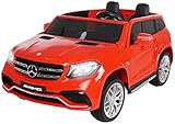 Actionbikes Motors Kinder Elektroauto Mercedes GLS63 - Lizenziert - 4 x 45 Watt Motor - Ledersitz - Eva Vollgummireifen (Rot)