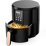 Heißluftfritteuse Mini AirFryer küchengeräte Air Fryer Friteuse Heißluftfriteuse Zubehör Kochwerk mit Herausnehmbarem ölbehälter, 8 Programmen, Einstellbare Zeit und Temperatur, 1300W, 3L, Schw