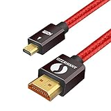 LinkinPerk 3m Micro HDMI Kabel / kompatibel mit HDMI 2.0a/b, 2.0, 1.4a (Ultra HD, 4K, 3D, Full HD, 1080p, HDR, ARC, Highspeed mit Ethernet)