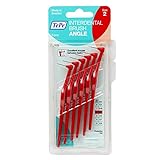 TePe Angle Interdentalbürsten Rot (ISO Größe 2: 0,5 mm) / Kontrollierte Reinigung der Zahnzwischenräume auch an schwer zugänglichen Stellen / 1 x 6 Angle Interdentalbü