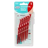 TEPE Angle Interdentalbürsten Rot (ISO Größe 2: 0,5 mm) / Kontrollierte Reinigung der Zahnzwischenräume auch an schwer zugänglichen Stellen / 1 x 6 Angle Interdentalbü