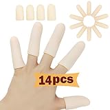 Gel Fingerlinge, Fingerschutz Unterstützung (14 PCS), Neues Material, Silikon Fingerschützer, Finger Verband, Finger Hülsen, die für Triggerfinger, Handekzem, Fingerarthritis und Mehr Groß Sind. (Akt)